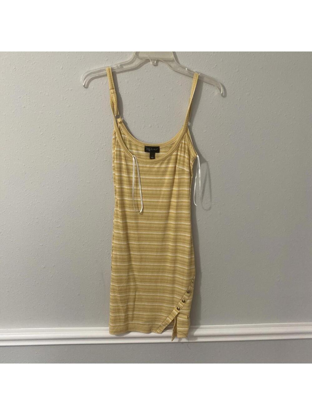 Say What Spaghetti Strap Dress Yellow Size L